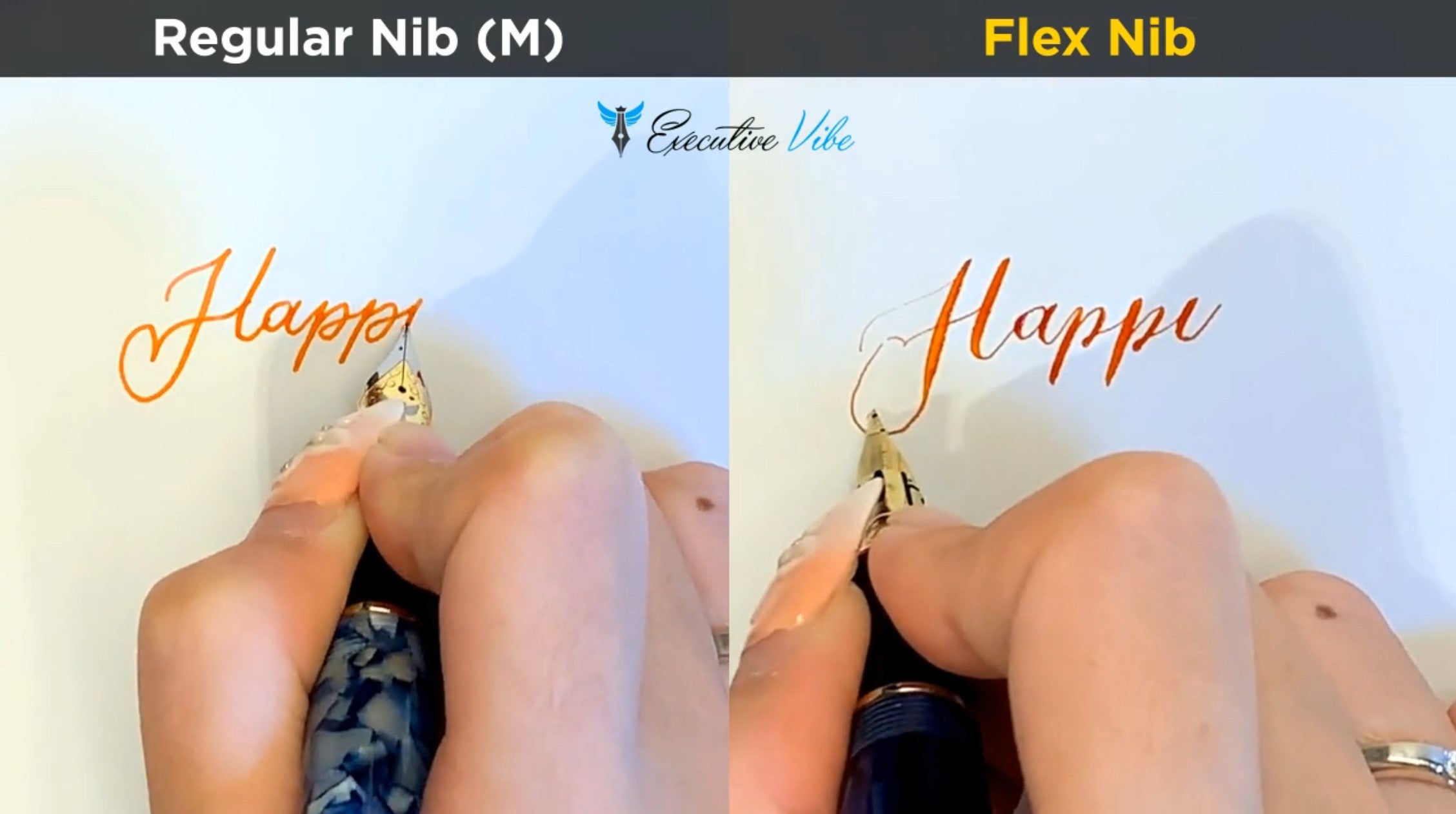 Load video: Comparison Video: Flex Nib vs Regular Nib
