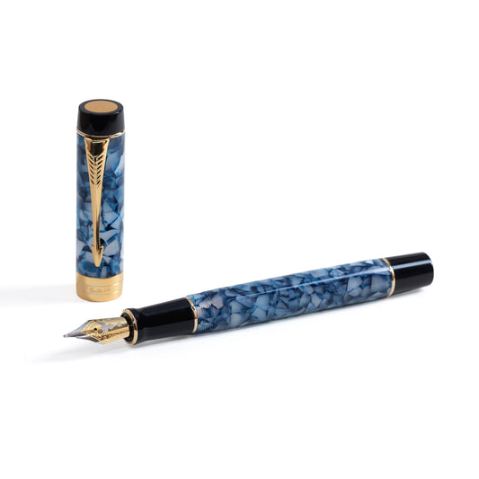 XV Batavia Fountain Pen - Marble Blue